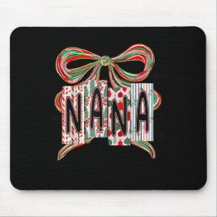 Coquette Bow Merry Christmas Nana Grandma Xmas Paj Mouse Pad