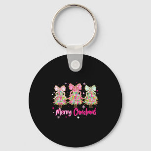 Coquette Bow Merry Christmas Xmas Tree Family Paja Keychain