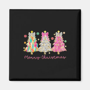 Coquette Bow Merry Christmas Xmas Tree Family Paja Magnet