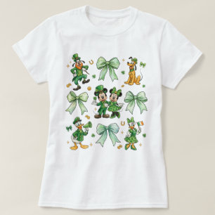 Coquette Bow Mickey And Friends St. Patrick’s Day  T-Shirt