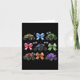 Coquette Bow Monster Truck Mothers Day Mom Girl  Card