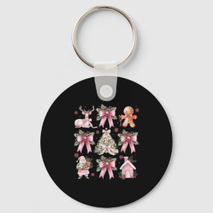 Coquette Bow Nk Christmas Tree Santa Gingerbread X Keychain