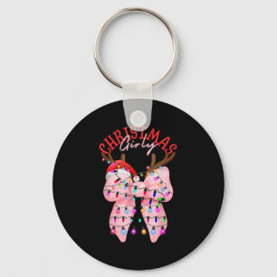 Coquette Bow Nk Gingerbread Christmas Girly Xmas H Keychain