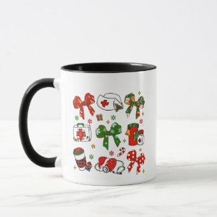 Coquette Bow Nurse Christmas Nursing Merry Xmas Mug