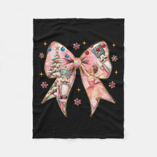 Coquette Bow Nutcracker Christmas Xmas Family Paja Fleece Blanket
