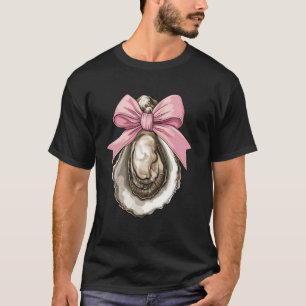 Coquette Bow Oyster Shuck Girl Mom Pink Mother's D T-Shirt