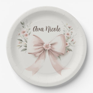 Coquette Bow Paper Plate