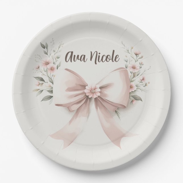 Coquette Bow Paper Plate (Front)