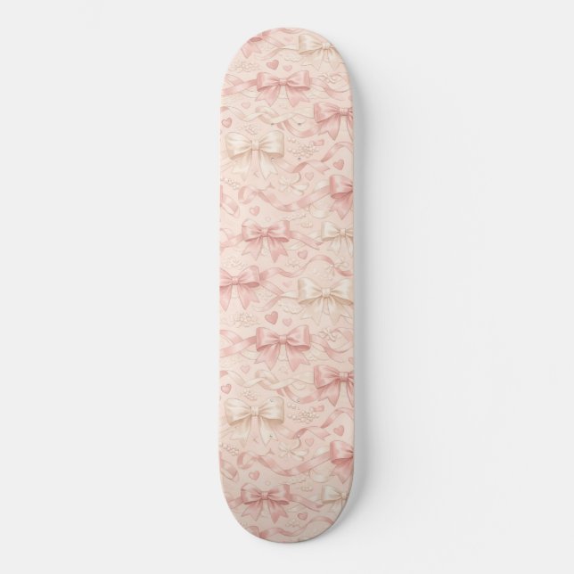 Coquette Bow Pattern Skateboard (Front)