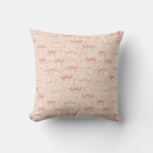 Coquette Bow Pattern Throw Pillow