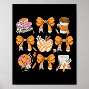 Coquette Bow Pencil Autumn Fall Teacher Back To Sc Poster