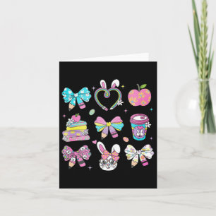 Coquette Bow Pencil Bunny Rabbit Teacher Happy Eas Card