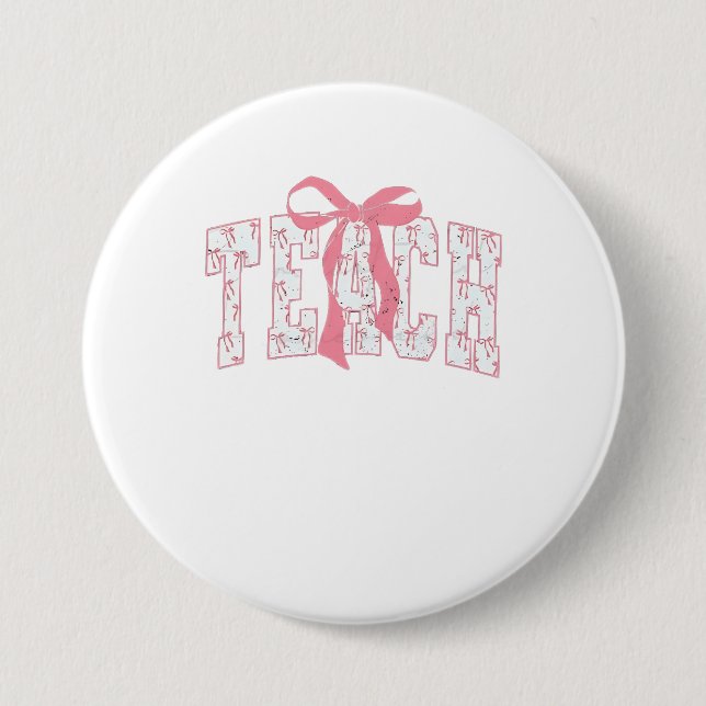 Coquette Bow Pencil Design Teacher Educators   3 Inch Round Button (Front)