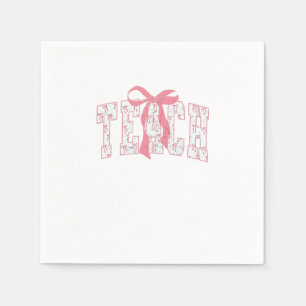 Coquette Bow Pencil Design Teacher Educators Napkin