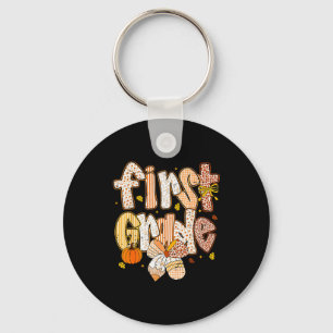 Coquette Bow Pencil Fall First Grade Teacher Schoo Keychain