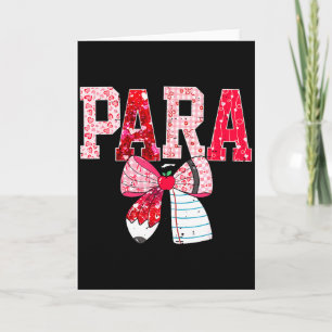 Coquette Bow Pencil Funny Para Teacher Valentine R Card