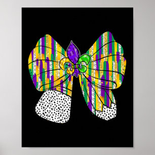 Coquette Bow Pencil Mardi Gras Fleur-de-lis Teache Poster