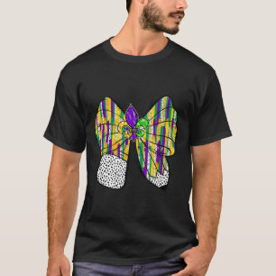 Coquette Bow Pencil Mardi Gras Fleur-de-lis Teache T-Shirt