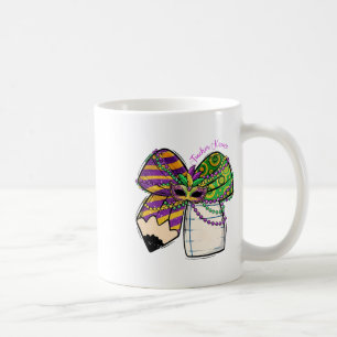 Coquette Bow Pencil Mask Beads Mardi Gras Teacher Coffee Mug