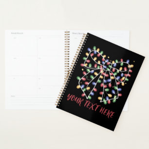 Coquette Bow Personalized Christmas Lights Holiday Planner