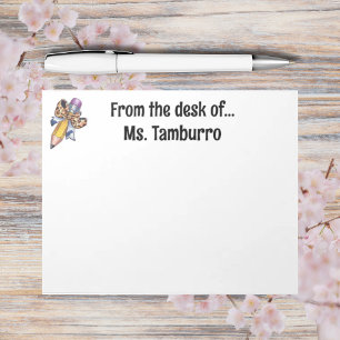 Coquette bow personalized with name back to school notepad