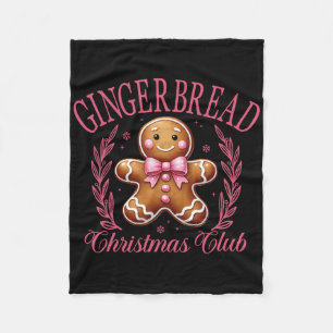 Coquette Bow Pink Gingerbread Christmas Girl Women Fleece Blanket