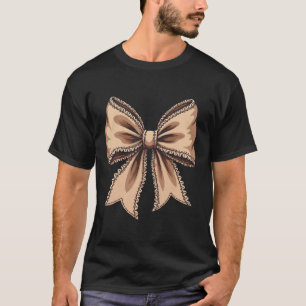 Coquette Bow Pumpkin American Footll Thanksgiving T-Shirt