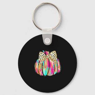 Coquette Bow Pumpkin Season Autumn Fall Leaves Tha Keychain