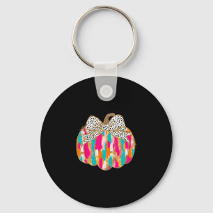 Coquette Bow Pumpkin Season Autumn Fall Leaves Tha Keychain