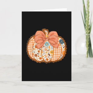 Coquette Bow Pumpkin Season Thanksgiving Autumn Fa Card