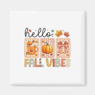 Coquette Bow Pumpkin Season Thanksgiving Hello Fal Magnet