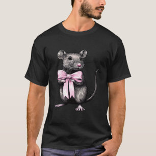 Coquette Bow Rat Mouse Mom Mothers Day Girl Pink C T-Shirt