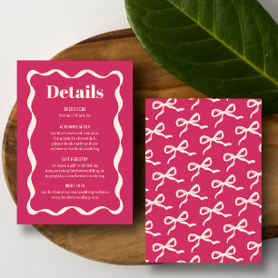 Coquette Bow Retro Wedding Detail Enclosure Card