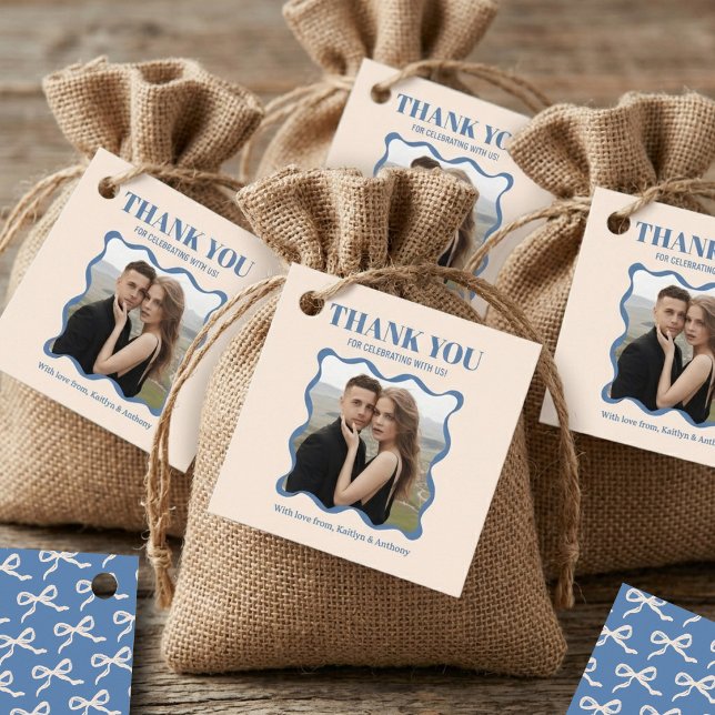 Coquette Bow Retro Wedding Favour Tags (Creator Uploaded)
