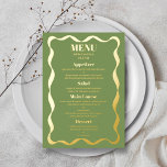 Coquette Bow Retro Wedding Real Foil Menu Card<br><div class="desc">Celebrate in style with these very trendy retro coquette style real foil pressed wedding menu cards. The design is easy to personalize with your own menu wording and your guests will be thrilled when they see these fabulous menus at your wedding. More colour options and matching items can be found...</div>
