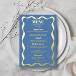 Coquette Bow Retro Wedding Real Foil Menu Card<br><div class="desc">Celebrate in style with these very trendy retro coquette style real foil pressed wedding menu cards. The design is easy to personalize with your own menu wording and your guests will be thrilled when they see these fabulous menus at your wedding. More colour options and matching items can be found...</div>