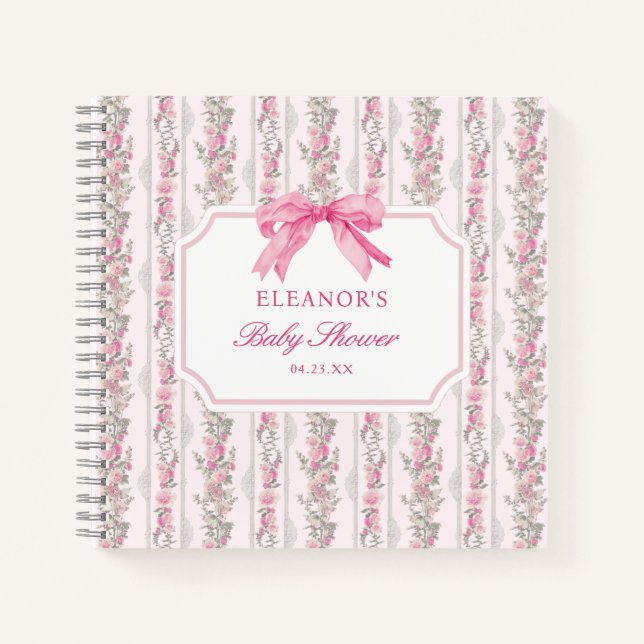 Coquette Bow rose Baby shower livre d'or (Devant)