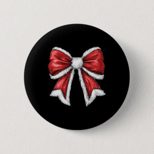 Coquette Bow Santa Claus Merry Christmas Women Xma 2 Inch Round Button