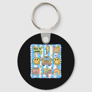 Coquette Bow School Bus Funny Back To School Teach Keychain