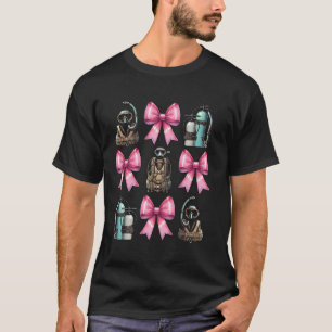 Coquette Bow Scuba Diving Mom Diver Snorkel Pink R T-Shirt