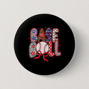 Coquette Bow Sell Game Day Sell Mom Mama Girls Kid 2 Inch Round Button