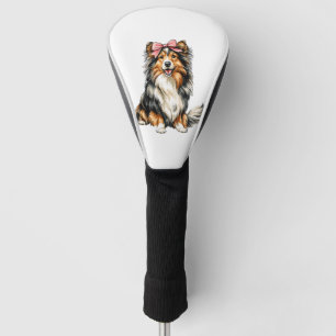 Coquette Bow Shetland Sheepdogs Dog Mom Girl Pink Golf Head Cover