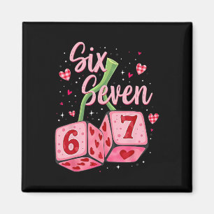 Coquette Bow Six Seven Dice 67 Meme Valentine 6 7  Magnet