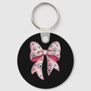 Coquette Bow Soccer Byll Toddler Youth Girls Women Keychain
