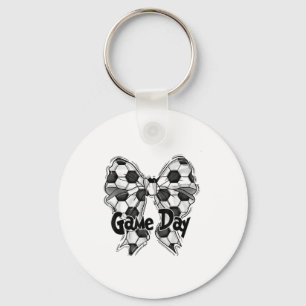 Coquette Bow Soccer Game Day Soccer Mom Mama Socce Keychain