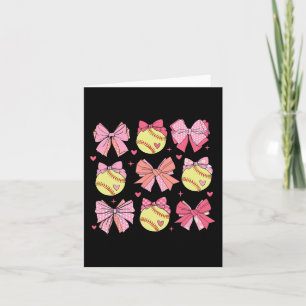 Coquette Bow Softball Mom Mothers Day Softball Mam Card