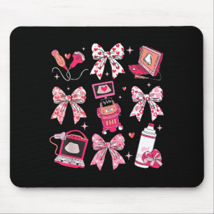 Coquette Bow Sonographer Valentine Ultrasound Tech Mouse Pad