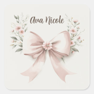 Coquette Bow Square Sticker
