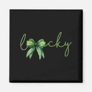 Coquette Bow St.patricks Day Lucky Shamrock Irelan Magnet