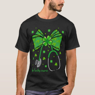 Coquette Bow Stethoscope St Patricku2019s Day One  T-Shirt